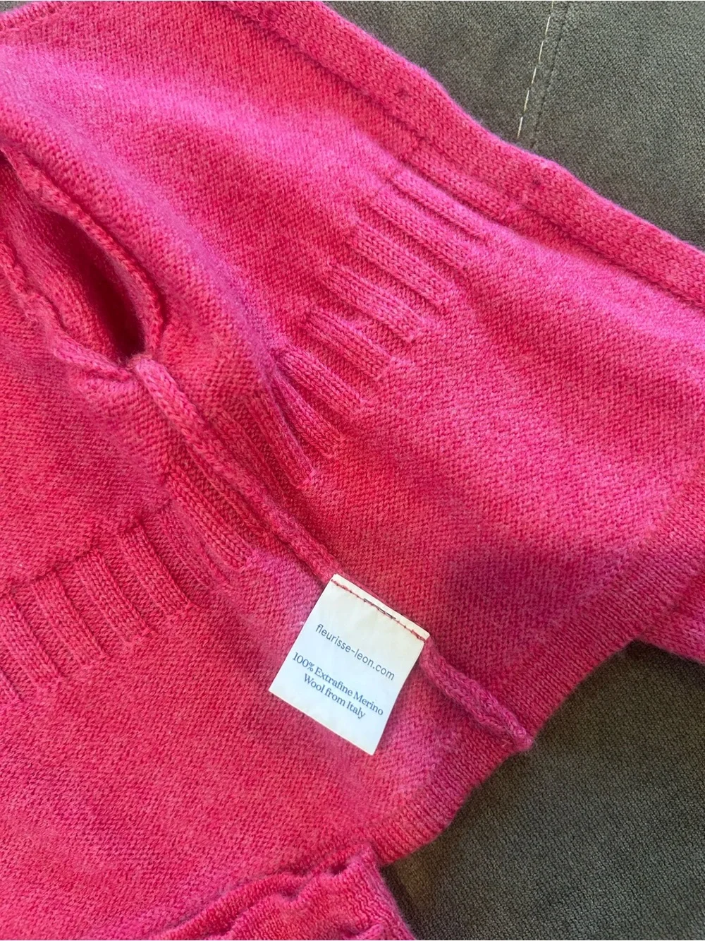 Fleurisse Hot Pink Knit Cardigan and Ribbed Leggings Set Baby Girl 18/24 months